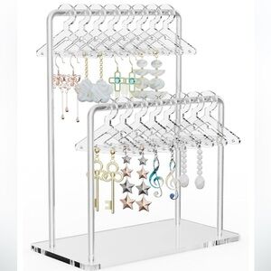 Clear acrylic hanging earring holder display. NWT.